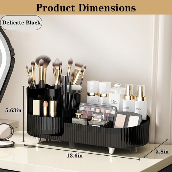 Roterende Makeup Organizer til Badeværelset Kosmetik Organizer til Opbevaring Makeup Børsteholder Hudpleje O