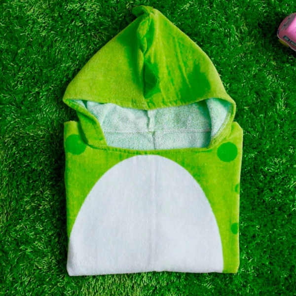 Lättviktig huvtröja med snabb torkning strandhandduk för barn pojkar och flickor, småbarn bad/pool/simma poncho cover-ups badkläder (grön)