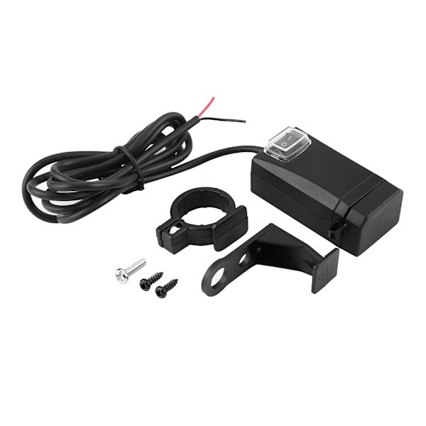 12-24V Universal Motorcykel Mobiltelefonladdare med Strömbrytare Dubbel USB QC3.0 Snabbladdning
