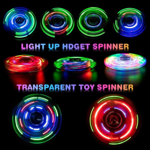5-pak Twitter Fidget Spinners, Lysende Fidget Spinners til Børn - Glødende Legetøj, Festgaver, Gaveæskefyld, Klasseværelsespræmier