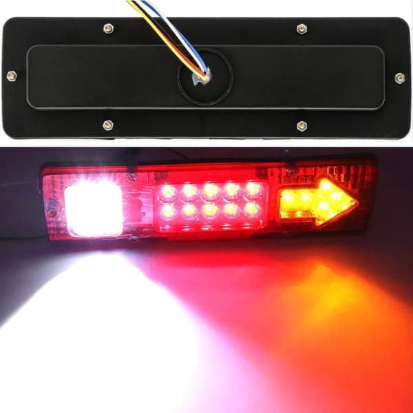 LED Trailerlys Rød Hvid-Gul Integreret Blinklys til Bil Lastbil (12V) 2 stk rød red