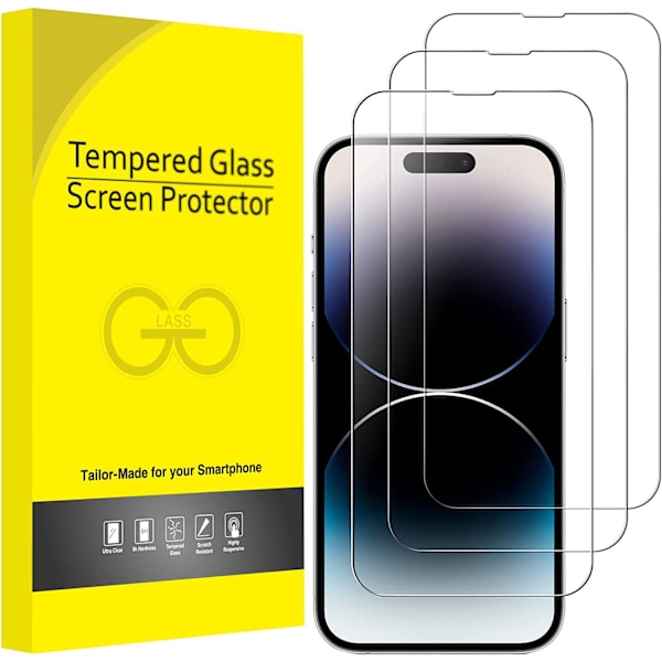 3X Härdat Glasskydd iPhone 13 Pro Max / iPhone 14 Pro Max Transparent