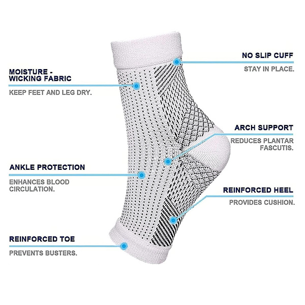 3 par Soothe Relief kompressionsstrumpor, fitness kompressionsstrumpor elastiska cykelstrumpor fotledsstöd för plantar fasciit ärm Soothe