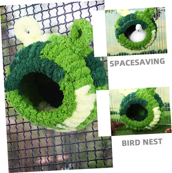 Fleece Bird Nest — Suitable for Parrots and Budgies; Durable Fleece, Space-Saving Design.