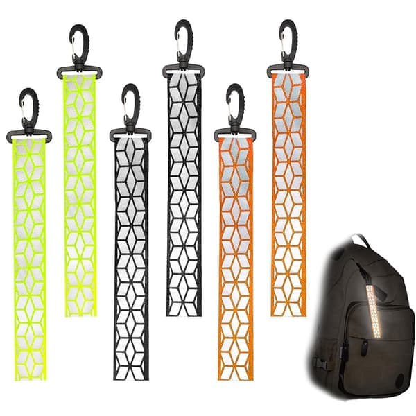 Reflective pendants, reflectors compatible with school bag, backpack, running, reflective keychain compatible with school bag, backpack (6pcs) 6pcs
