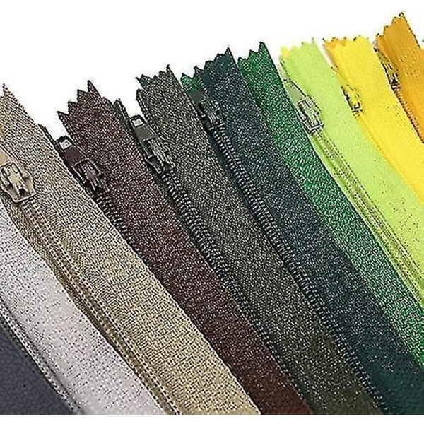 100 st 20 cm Flerfärgade Nylon Spiralblixtlås för Sömnad och Hantverk