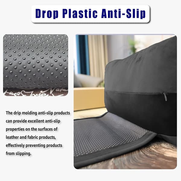 Neck Support Pillow with Pearl Cotton Filling - Non-Slip Headrest Pillow for Recliners, Sofas, and Loveseats (Black)
