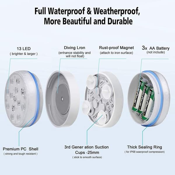 Lay-Z-Spa LED-belysning til spabad, undervandsbelysning, 7 farver
