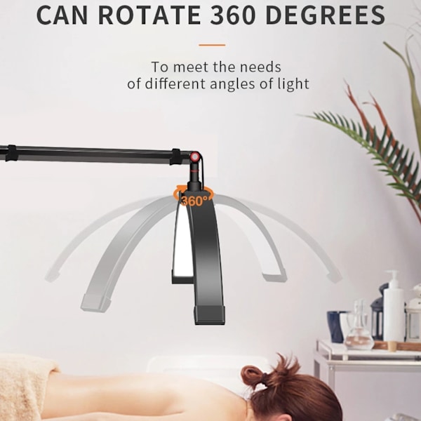 Halvmåne LED-lampa för fransförlängning, varmt & kallt ljus, franslampa med telefonhållare HD-M2X Black HD-M2X Black EU