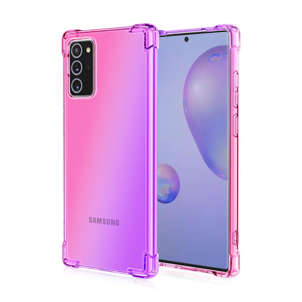 Samsung Galaxy Note 20 - Stötdämpande Stilrent Silikonskal Blå/Rosa Blå/Rosa