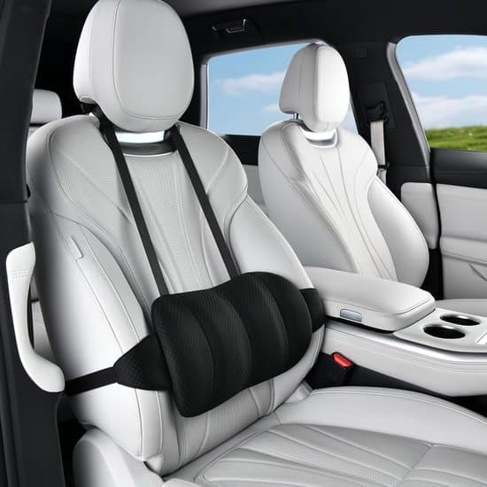 Back Cushion - Lumbar Support Cushion - Backrest Cushion - Lumbar Pillow - Height Adjustable - With Straps - Elastic Foam - Car - 40x19x8cm - Black