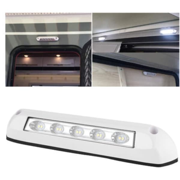 Universell 12V/24V LED-lampe for bobiler, 8W, vanntett, utendørs belysning for veranda-markiser