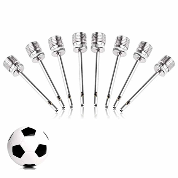 Dubbla hål bollpumpnålar, 8-pack luftpumpnålar, bollpumpventilnålar, rostfria luftpumpnålar för fotboll, handboll,