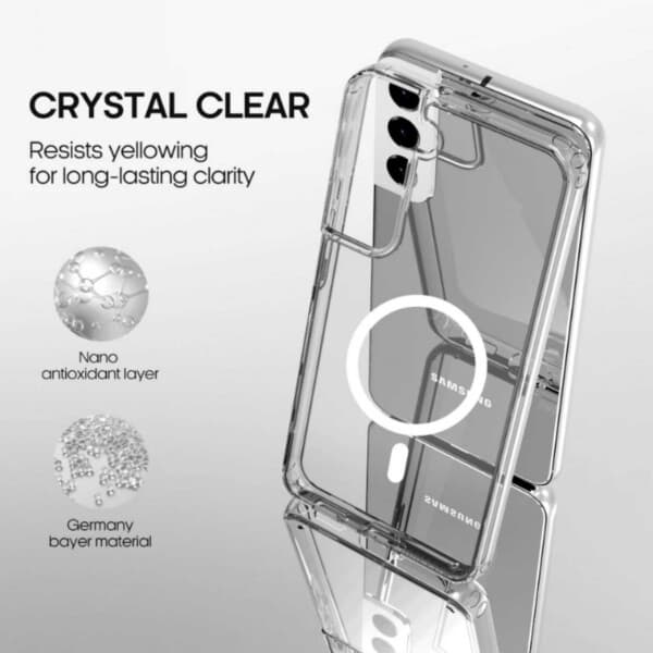 Galaxy S22 Plus Magnetic Phone Case Magsafe Compatible Transparent transparent