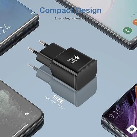 2-pakning USB-lader kompatibel med Samsung Galaxy S-serien Edge/Plus/Active og andre smarttelefoner, hurtiglader strømadapter hurtigladekontakt