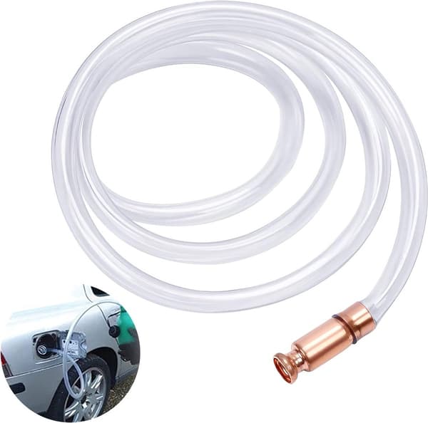 Siphon Pump - 200 cm Manual Shake Pump with Anti-Backflow Design, Pure Copper Head, Liquid Transfer Tool for Aquariums, Water, Gas - Transparent
