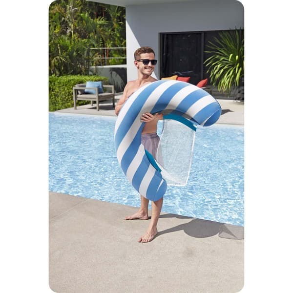 Oppblåsbar flytestol Comfort Plush Bestway 43852 Blå, Hvit PVC, Polyester