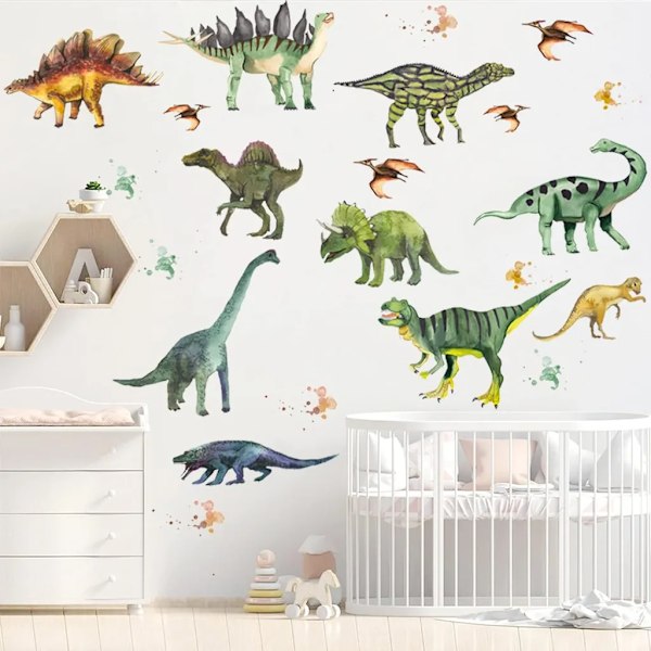 Dinosaurie-väggdekaler, väggdekaler, väggdekoration för pojkar, vardagsrumsdekoration, dino-väggdekaler för sovrum, barnrum, pojkar,