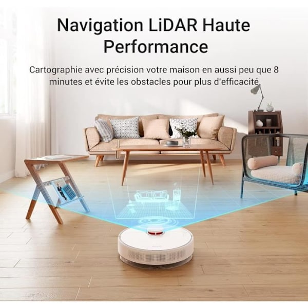 Dreame D10 plus robotvakuumrengöring med automatisk tömningspush, navigeringslidardetekteringshinder