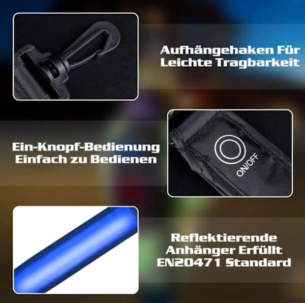 LED Blinkende Lys Reflekterende Taskevedhæng, Sikkerhedslys, Reflekser til Børn (6 stk.)