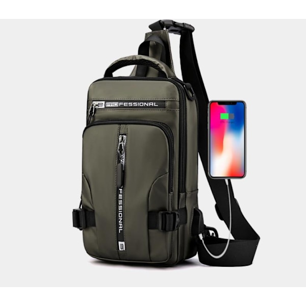 Crossbody ryggsäck axelväska lätt axel-armégrön