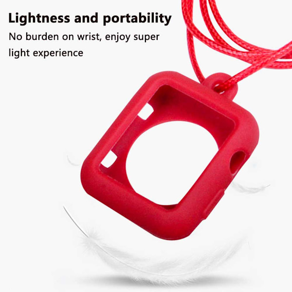 Apple Watch fickursarmband i silikon, ersättning för Apple Watch Series 5 4 3 2 1 38 mm, röd