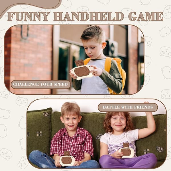 Quick Press-spill, sensoriske leker Pop Game Machine, håndholdt Fidget-konsoll for barn og voksne, bursdagsgaver til gutter, jenter, tenåringer - Bjørn