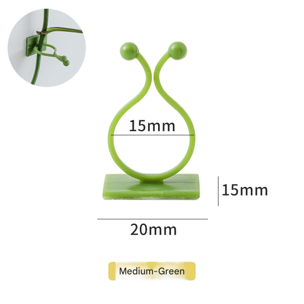 50-pak Växtklämmor Självhäftande Växtklättervägg (Grøn Medium) grøn green Medium