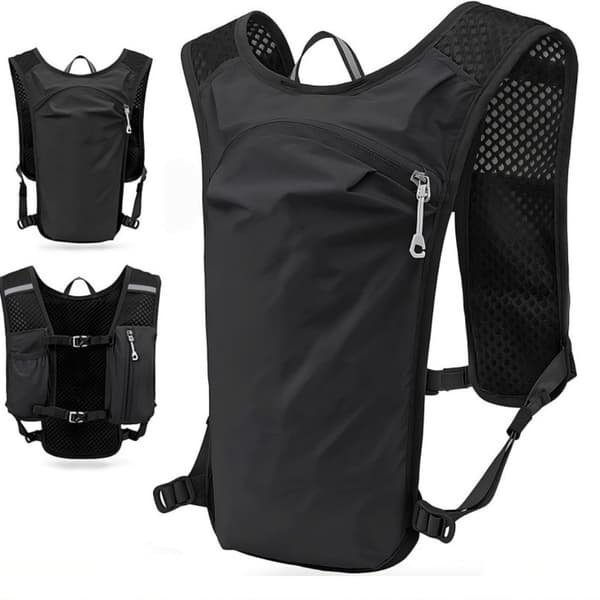 Hydration Rygsæk Hydration Bælte Hydration Pakke Løbevest til Udendørs Trailløb Marathon Vandring Black