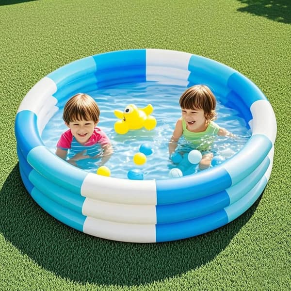 Oppustelig børnepool oppustelig børnepool småbørnspool til sommervandfest have Blue