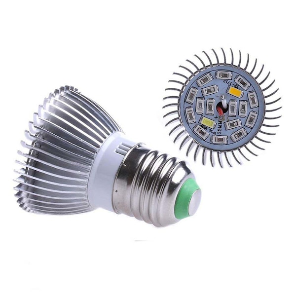 18W växtlampa, LED växtlampor för inomhusväxter, växtlampa för inomhusträdgård växthus organiska och hydroponiska växter fullspektrum (E27