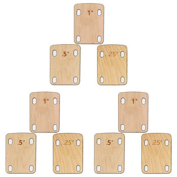 9 st gitarrhalskilar, solid lönnträ gitarrhalskydd 0,25, 0,5 och 1 grad gitarr