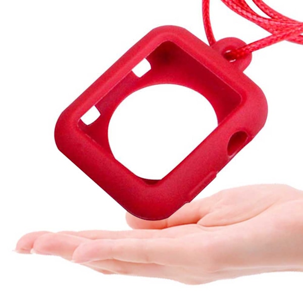 Silikonhalsband Hängsmycke Remskyddsfodral Kompatibelt med Apple Watch Series 5 4 3 2 1 38mm Röd