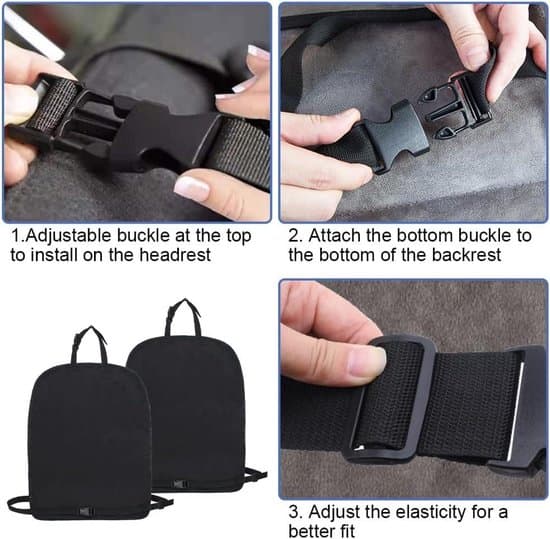 Premium bilseterygger – sett med 2 – bilsetebeskyttelse for barn – baksetebeskytter – ryddig sete – ryggstøttebeskyttelse – 66 x 44 cm