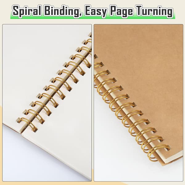 Tom spiralnotesbog A5, 4-pak spiralindbundet notesbog A5, 100 sider/50 blanke ark Power Protection spiralindbundne notesbøger