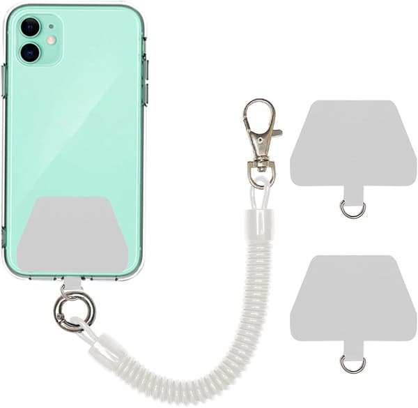 Telefonhalsrem, Universal Tyverisikring Anti-tabt Elastisk Fastgørelseshåndledsrem med Patch Kompatibel med de fleste smartphones (Transparent)