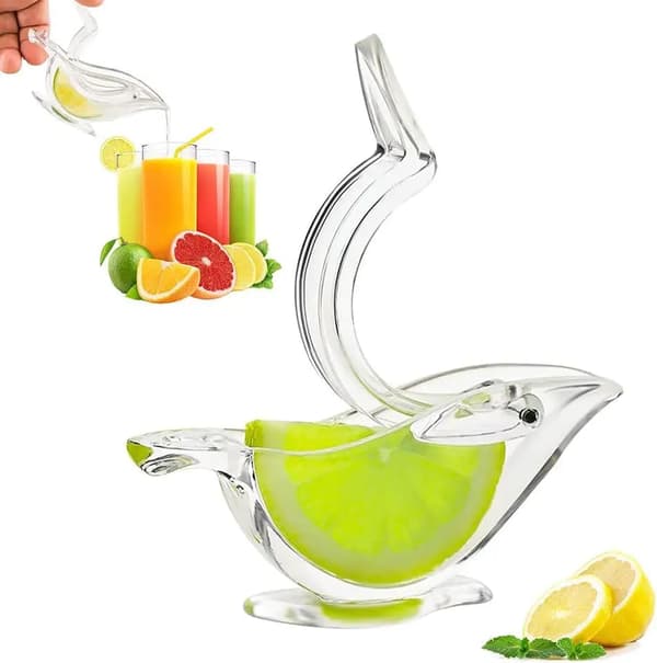Acrylic Bird Pattern Lemon Squeezer, Lime Green and Yellow