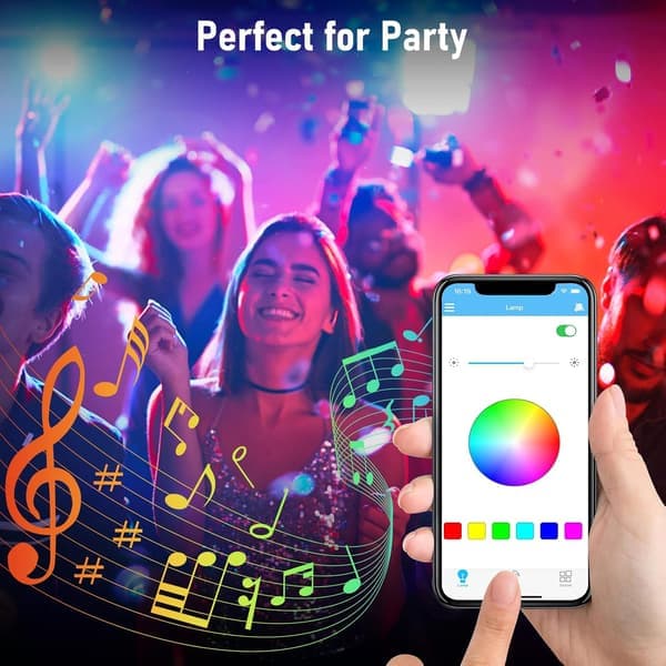 Smart LED-lys med Bluetooth-højttaler, farveskiftende lys