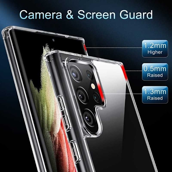 Samsung S22 Ultra Stöttåligt Genomskinligt Skal Simple Transparent