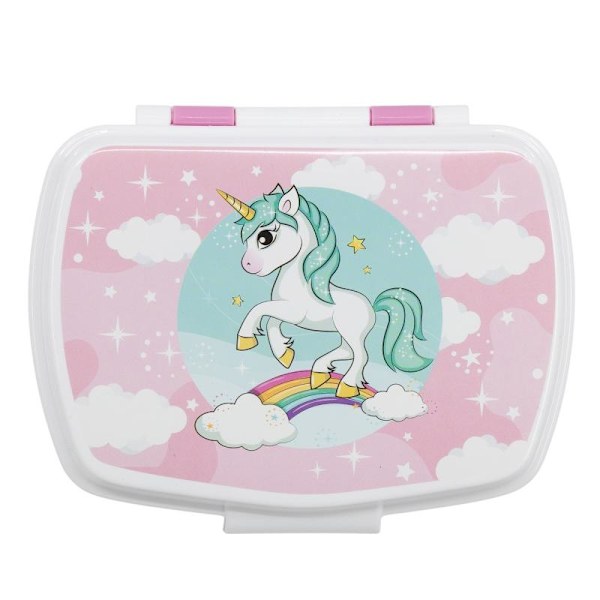 Unicorn Enhörning Regnbåge Matlåda Rosa