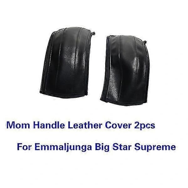 PU-läderöverdrag för Emmaljunga Big Star Supreme/Emmaljunga Superviking Handtagsskydd Barnvagnstillbehör (Mama 2st Svart)