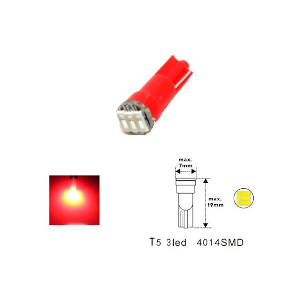 T5 6000k 6-pack Led 3st 4014SMD chip W2x4.6d W2.1.x4.9d W1.2W W2.3W Vita 6000k 6-pack Vita 6000k 6-pack