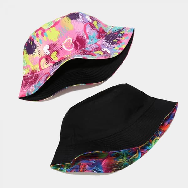 Aveki Unisex 100 % bomull sammenleggbar bøttehatt solhatt ensfarget for menn kvinner