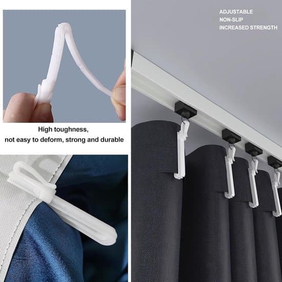 Justerbara gardinkrokar - passar olika gardiner - 50-pack - plast