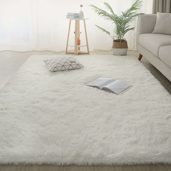 Långhög Living Room Rug - Shaggy Modern Design Rug - Stor tvättbar matta med halkfri botten för sovrum, vardagsrum, hall, storlek: 50 x 160CM,