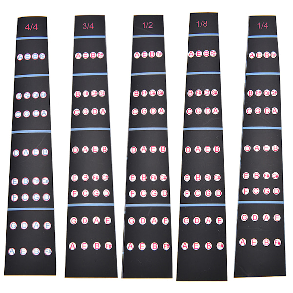 1/8-4/4 Violin Intonation Stickers Gripbräde Marker Nybörjare L 1/4 1/4