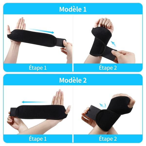 Par handledsstöd, svart handledsstyrketräningsstöd elastiskt bandage
