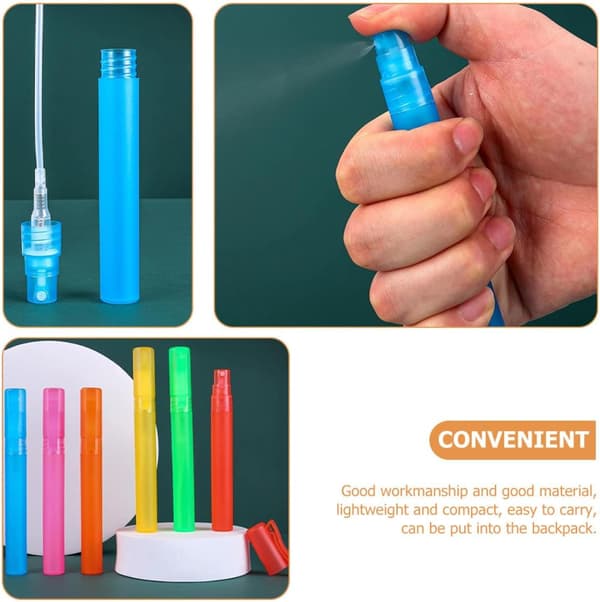 12 stk. mini sprayflasker fargede parfymeflasker penn parfymeflasker bærbare tomme sprayflasker