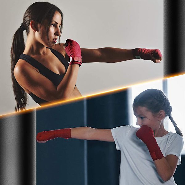 1 par professionella handlindor semi elastiska handlindor med tumögla för boxning, MMA, Muay Thai och andra kampsporter