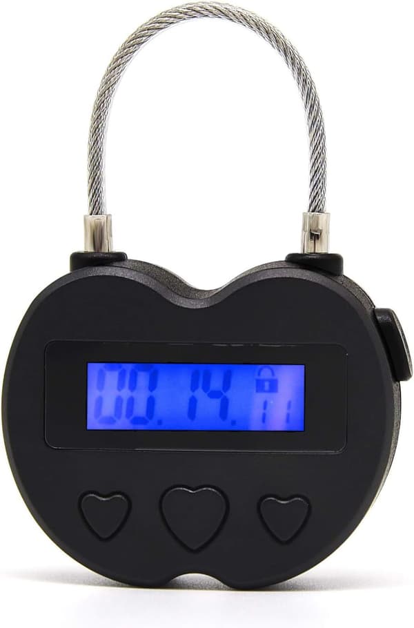 Tidslås LCD-display Tidslås Multifunktionell Elektronisk Timer, USB Uppladdningsbar Timer Hänglås (Svart)